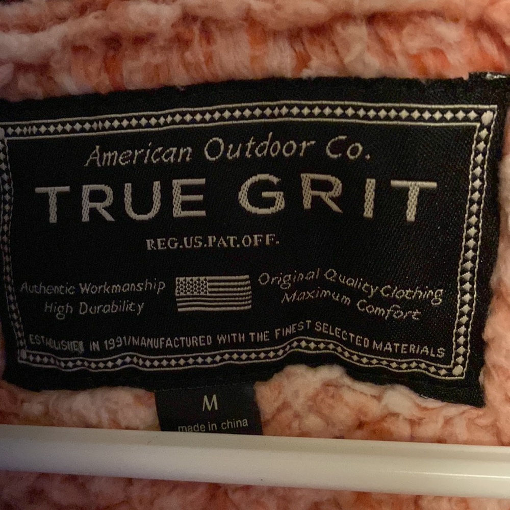 True Grit peach sherpa quarter zip size:m - Picture 3 of 4